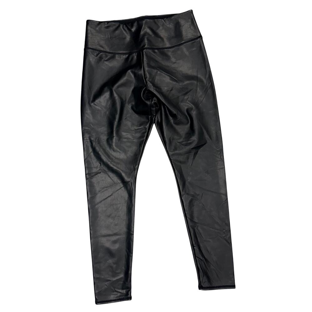 Hollister Faux Leather Leggings Fleecy Warm Lined Black Large Hi Rise